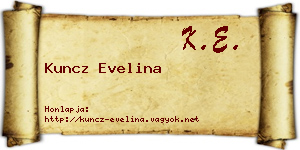 Kuncz Evelina névjegykártya